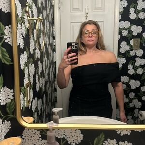 Ralph Lauren Purple Label Elegant Black Evening Dress strapless Sz 10